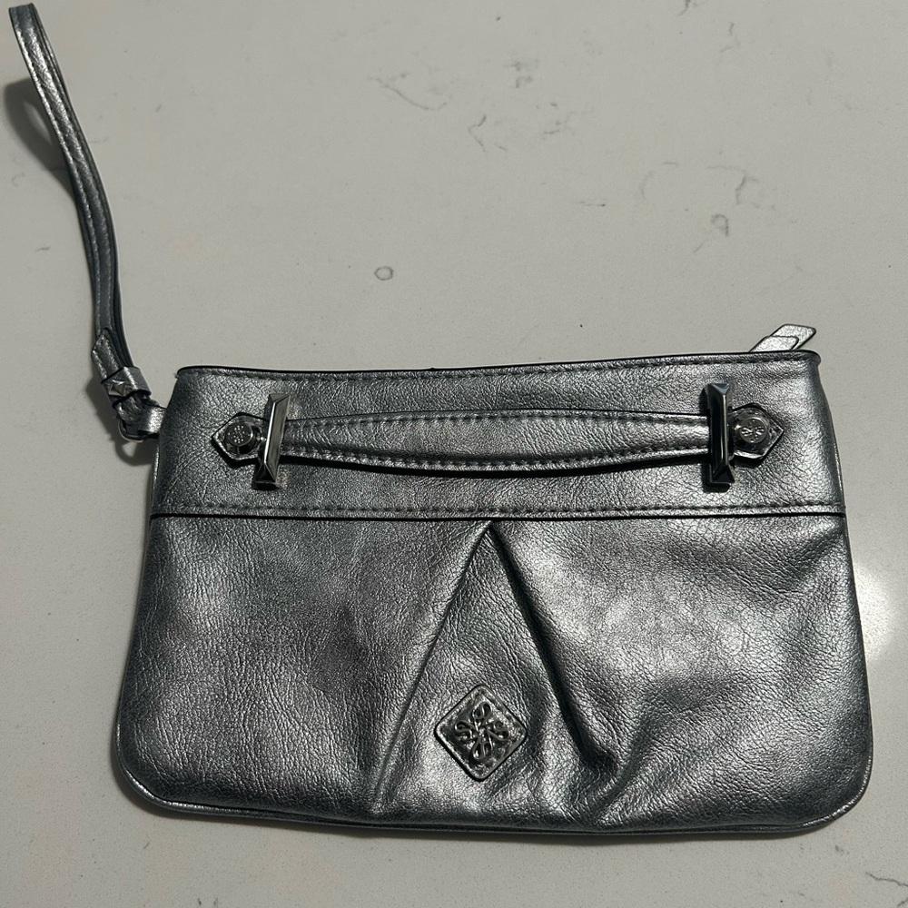 Simply Vera Vera Wang Silver Wristlet with Diamond Emblem